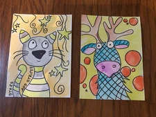 Watercolor Whimsical Animal Art Original Watercolor