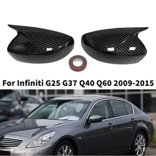 For Infiniti G25 G37 Q40 Q60 2009-2015 Carbon Fiber Sde Wing Mirror Cover Caps