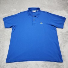 Lacoste Polo Shirt Mens 2XL Blue Classic Fit L1212 Short Sleeve Cotton Logo XXL