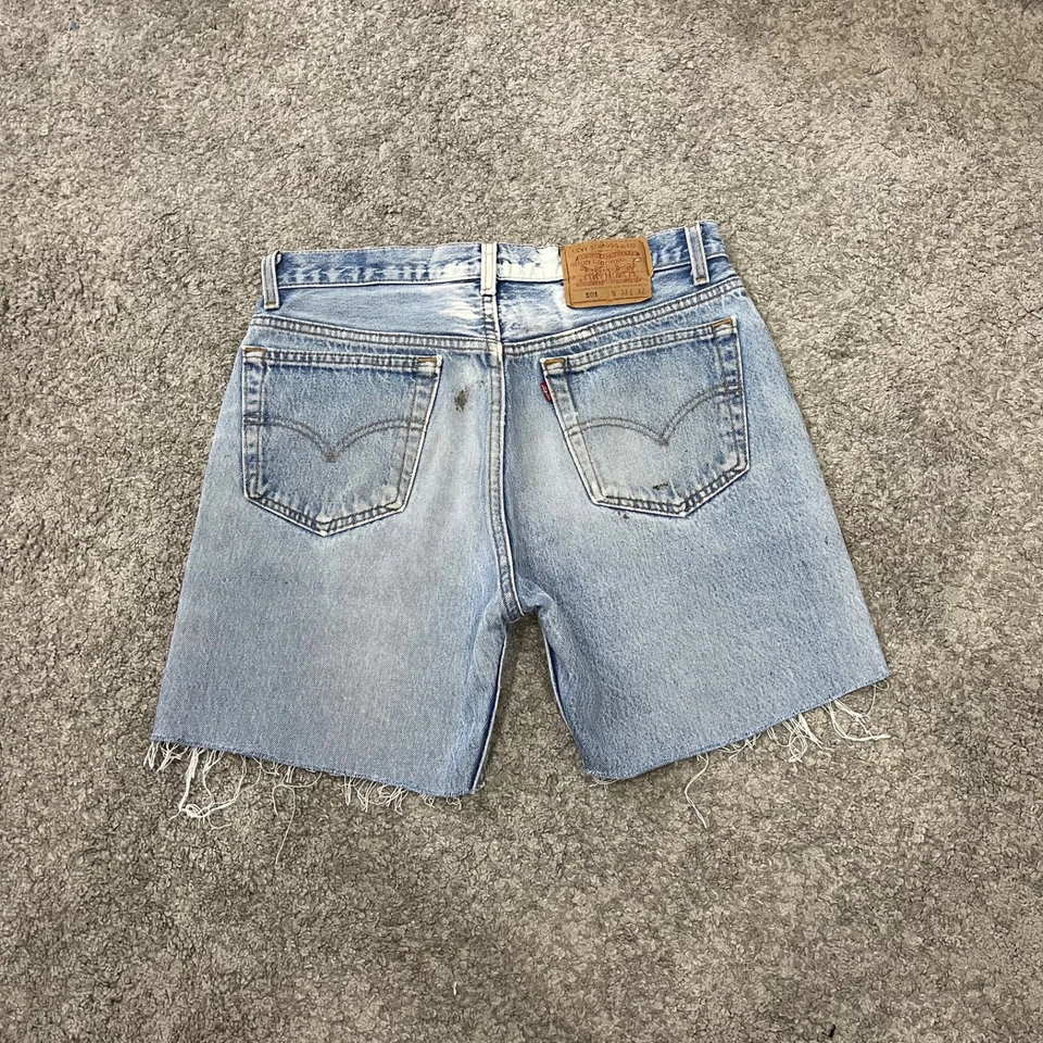 Pantalones Cortos Vintage Años 90 Levi’s 501 Jeans Real 33x5 Corte EE. UU. Foto 2 de 4