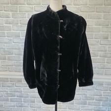 Vintage Black Faux Fur Coat Borgazia Dubrowsky  Perlbinder Minky Soft Luxury