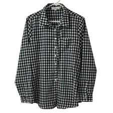 Olive & Oak Gingham Black & White Cotton Button Down Shirt(Size Medium)