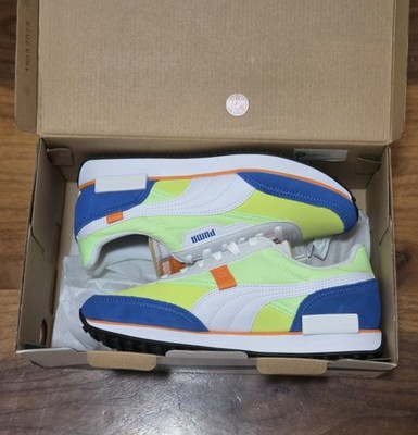 PUMA Men's Future Rider Play On Sneakers Puma White/Fizzy Lime/Puma