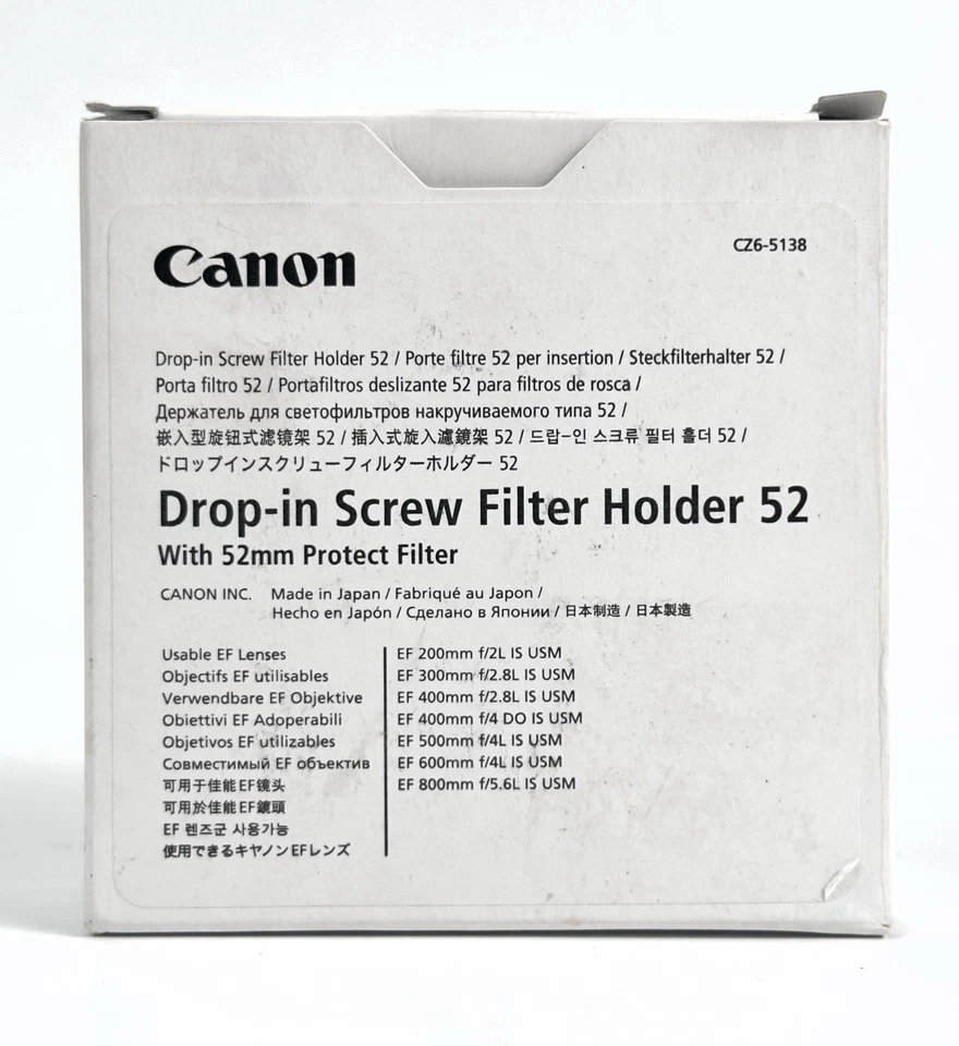 {NEW} Canon 52 Drop-In Screw Filter Holder 52 with 52mm Protection Filter - Image 2 of 4