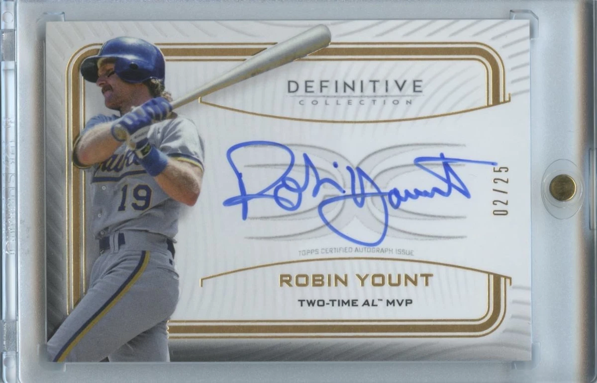 Topps Robin Yount Autographed Baseball Sports Trading Cards 