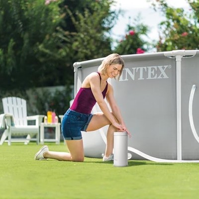 WHITE - INTEX KRYSTAL CLEAR 1,000 GPH CARTRIDGE FILTER PUMP FOR ABOVE GROUND