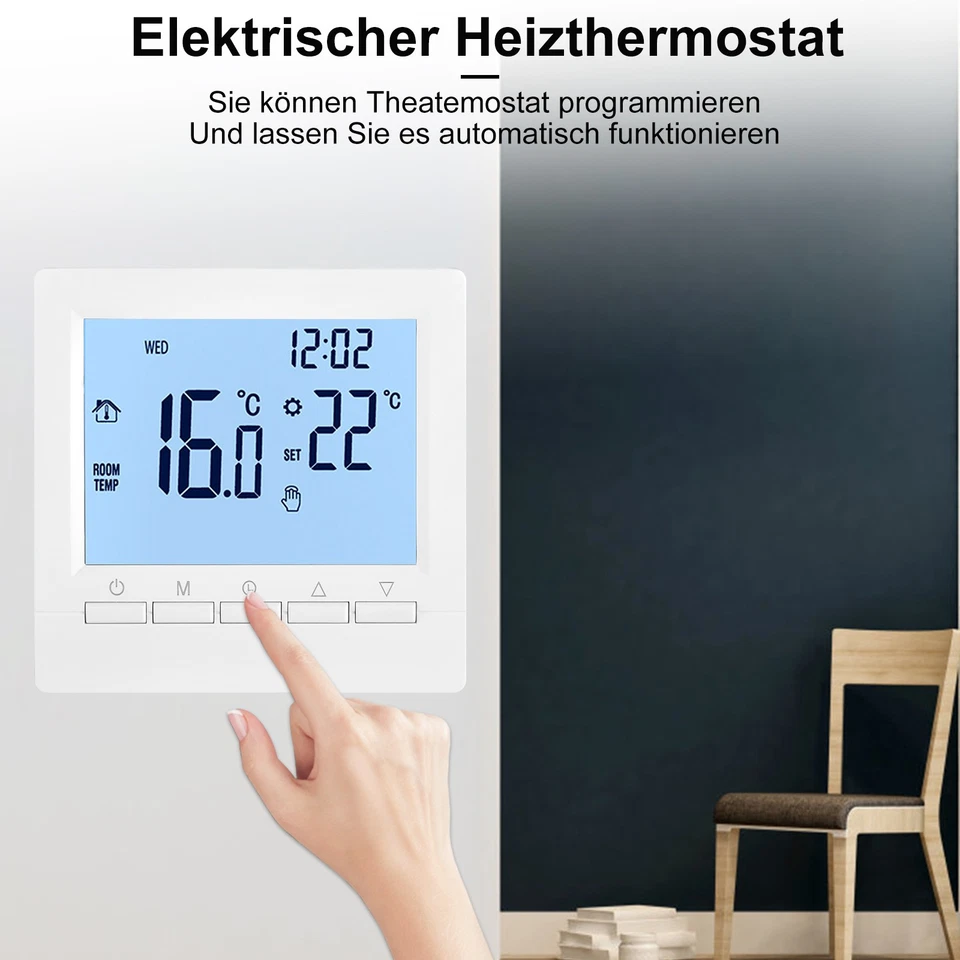 Raumthermostat Digital LCD Smart Thermostat Sprachsteuerung Fußbodenheizung wifi