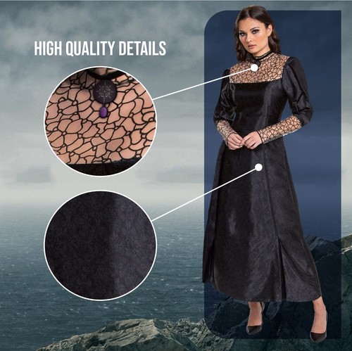Verkleidung The Witcher Yennefer klassisches Kleid mit angenähtem Halsband, Polyester Erwachsene - Bild 4 von 5