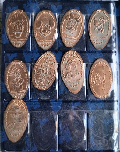 Disney MGM Studios Pressed Penny Lot Of 9 & Wallet Mickey Minnie Pluto Donald - 第 1/4 張圖片