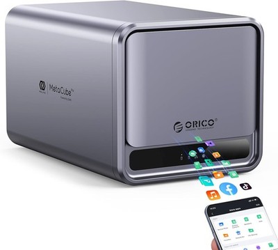 ORICO 2 Bay NAS Private Cloud 4-Core 2GB DDR4, Samba DLNA Hardware RAID