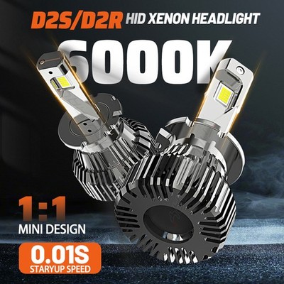 2X D2S D2R LED Headlight Bulb Replace HID Xenon Super White Conversion Kit