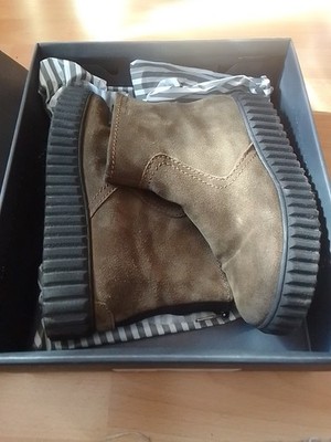 Marco Polo Schuhe Herbst Veloursleder Gr 38 Boots , Oliv 