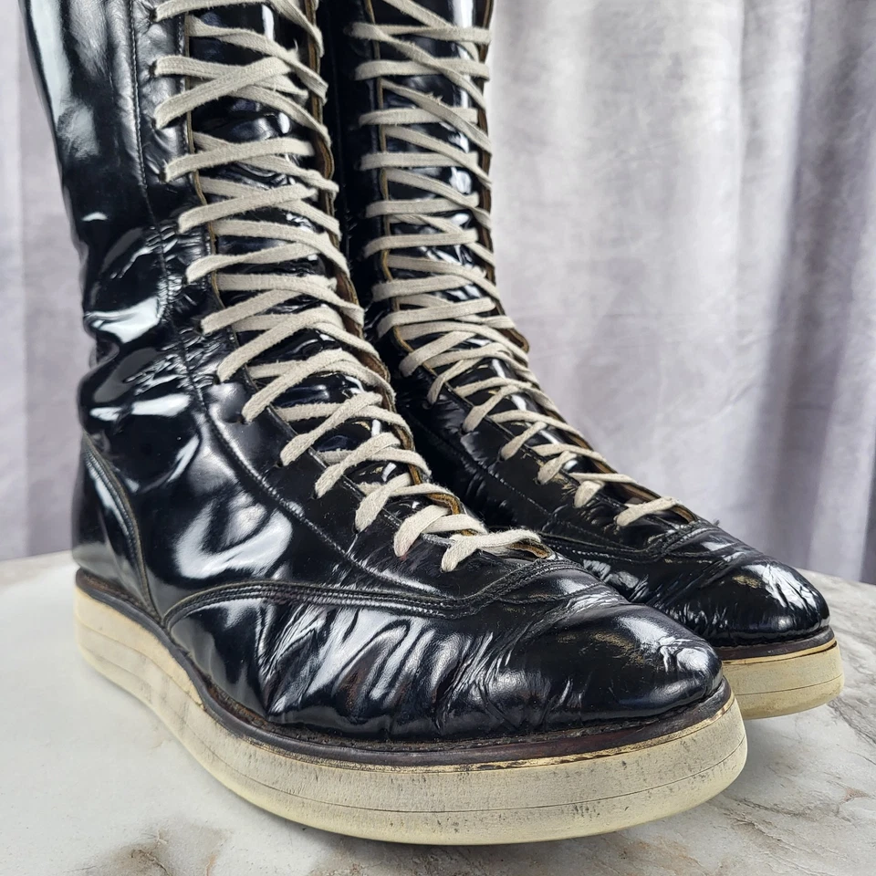 Vintage Leather Pro Wrestling Boots Men's Size 11 - Image 4 of 4