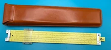 Pickett 800-ES Log Log Duplex 24 Scale Slide Rule + Leather Case - Excellent