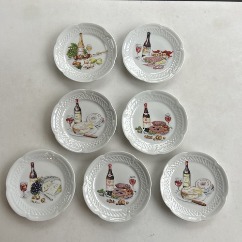France Philippe Deshoulieres porcelain appetizer 7 plates