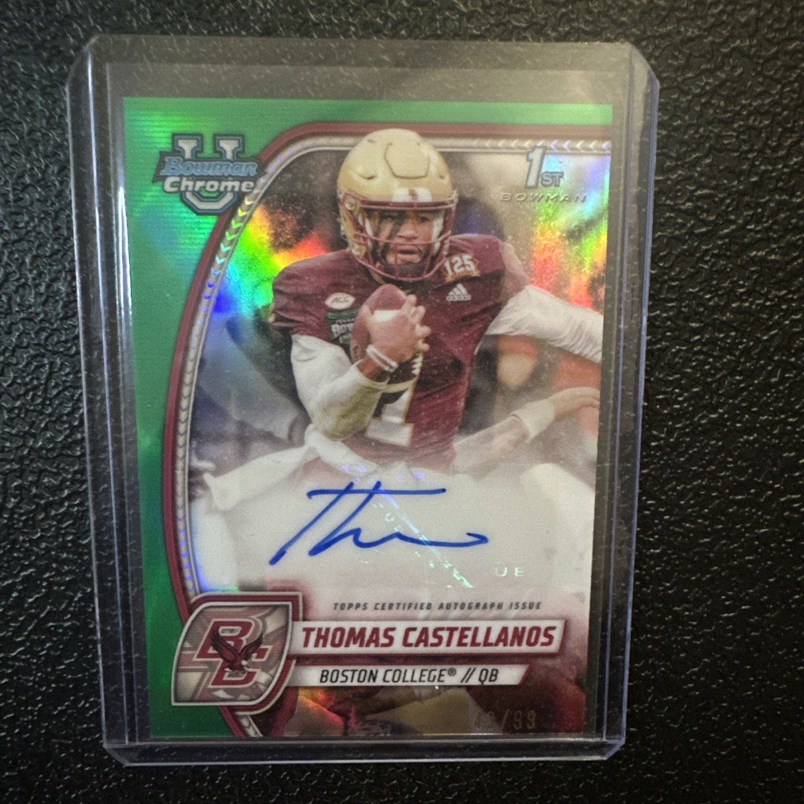 2024 Bowman Chrome University THOMAS CASTELLANOS Auto 1st Green Refractor /99