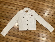 VTG 80s 90s Guess Women Size small White Cropped Denim Jean Jacket Y2K hype