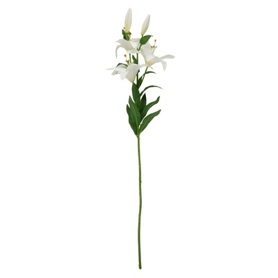 Allstate 28'' White Easter Lily Artificial Silk Floral Spray
