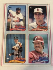 1998 Topps Box Bottom Panel Rice Ripken Ryan Schmidt