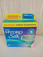 Schick Hydro Silk 5-Blade Ultra Sensitive Razor Refills 6ct NIB