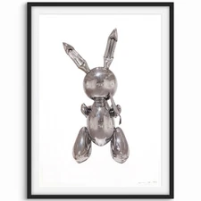 Jeff Koons Signed Rabbit Print Edition 34/50, 1995, Silver Balloon Rabbit, A3.