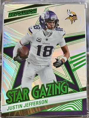 2025 Panini Revolution - Justin Jefferson Star Gazing Vikings #6/25 Green  