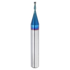 Spiral Router Bit,1/16"x1/4"x1/4" 2-Flute End Mill,Blue Nano Coating,HRC64-65