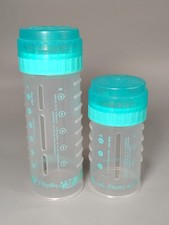 2 Vtg Playtex Drop In Baby Bottles 4  8 Oz Caps Teal Aqua Lot NO Nipples Sea