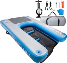 Dog Water Ramp, 60" X 40" Inflatable Dog Float Floating Ramp Ladder for Pools Bo