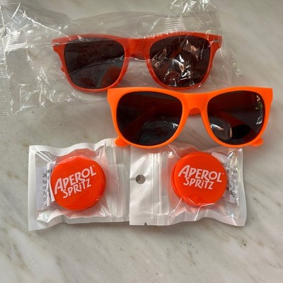 Aperol Spritz Novelty Promo Swag Sunglasses And Pop Grip- New