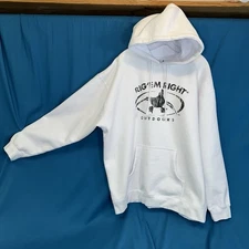 Rig ‘Em Right Men’s 2XL Hoodie Pullover White Duck Hunting Graphics Med Weight