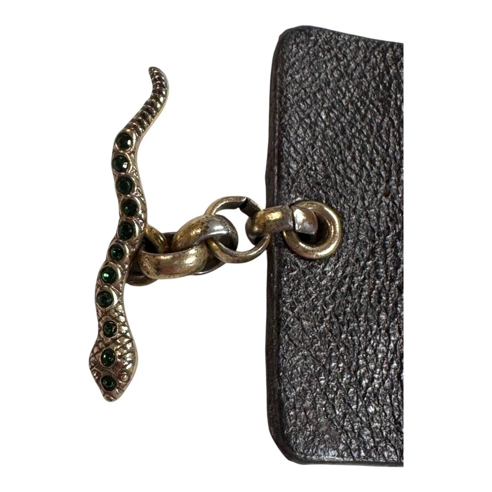 Pulsera de cuero con cuentas de vidrio Lucky Brand cierre de palanca serpiente suroeste ancho Foto 4 de 4