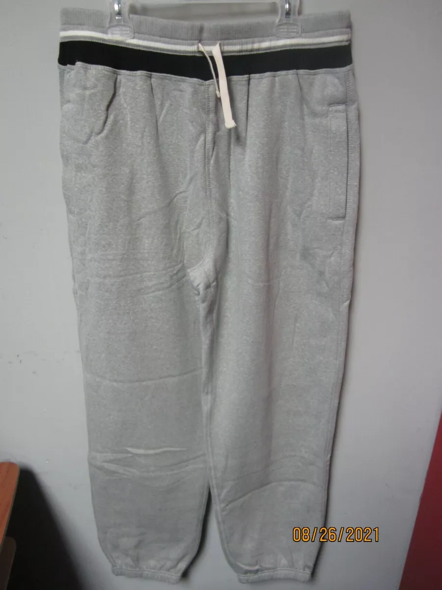 American Apparel Unisex Varsity Fleece Sweatpants Gray w Black