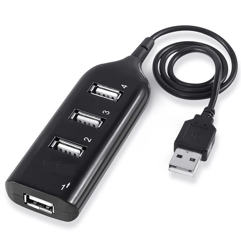 Black USB 2.0 Hi-Speed 4-Port Splitter Hub For PC Notebook - Image 3 of 3