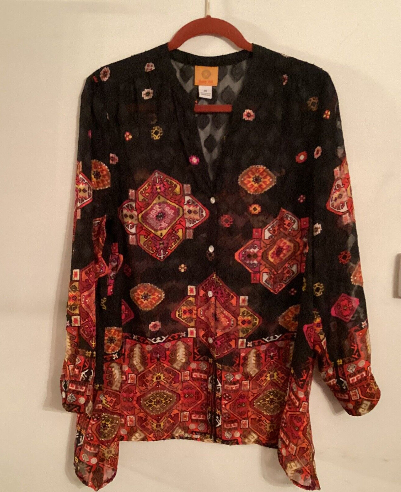 Ruby Rd Women's Size 14 Geo Print Button Up Blouse - image 1