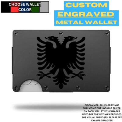 Albanian Eagle Laser Engraved Onto An Aluminum Wallet