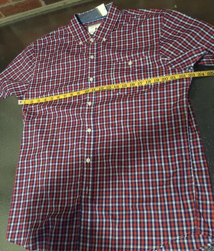 NWT Men American Regatta Club Check Short Sleeve S/S Pocket Button Shirt XL - Picture 4 of 5