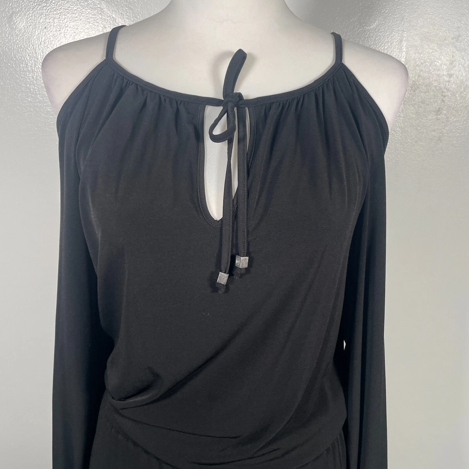 Mini abito Michael Michael Kors nero jersey Peekaboo spalle fredde Peekaboo XXS