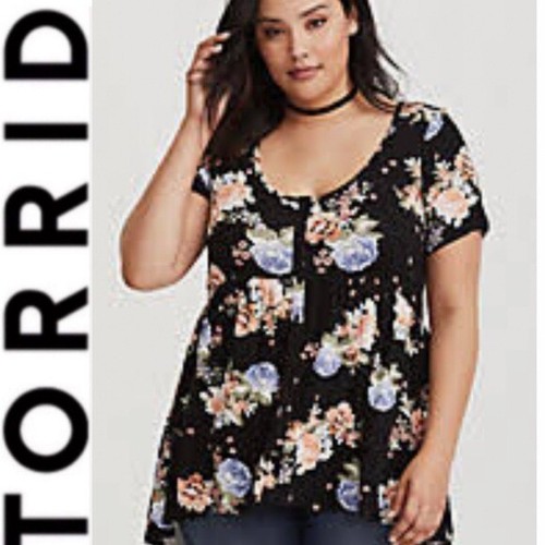 torrid black floral top