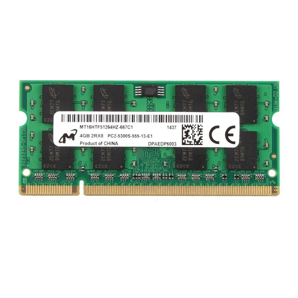 16GB 8GB 4GB 2GB DDR2 667 800MHz SODIMM 1.8V Laptop RAM Per Crucial Micron IT - Imagen 4 de 4