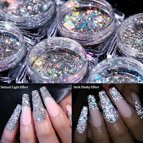 Glitter Powder Nail Designs