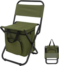 Silla de pesca refrigeración Taburete pesca compacto Silla camping plegable