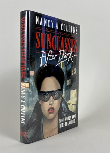 1990 SIGNIERTE Sonnenbrille After Dark Nancy Collins 1st HBDJ Vampire Sonja blau #1 - Bild 2 von 7