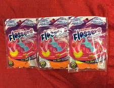 3pks Plackers Kids Flossers with Fluoride Fruit Smoothie Swirl Flavor BPA Free