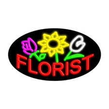 Florist Glass Neon Sign 30"L x 17"H #14043
