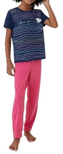 2-Piece Pajama Pant Set Eddie Bauer Girl Hot Pink & Blue L (14/16) Rainbow Comfy - Picture 4 of 21