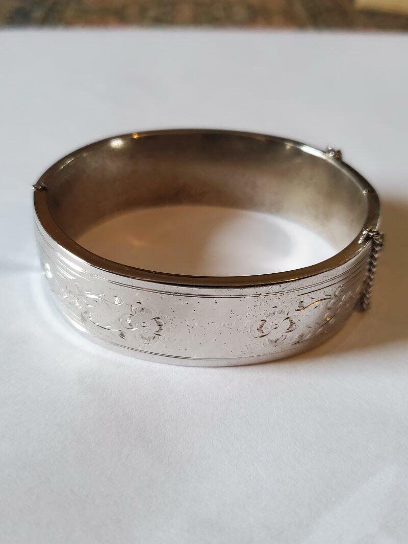 Vintage Sterling Silver Bangle Bracelet | eBay