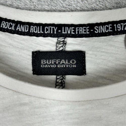 Buffalo David Bitton Shirt Mens Large White Graphic Tee Urban Streetwear Casual - Picture 6 of 10