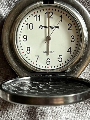 Remington Flying Duck Clip On Watch - 38-173 Silver Tone - Needs