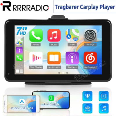 Funk Kabellos Apple Carplay Android Auto Autoradio BT FM 7'' Tragbar Monitor